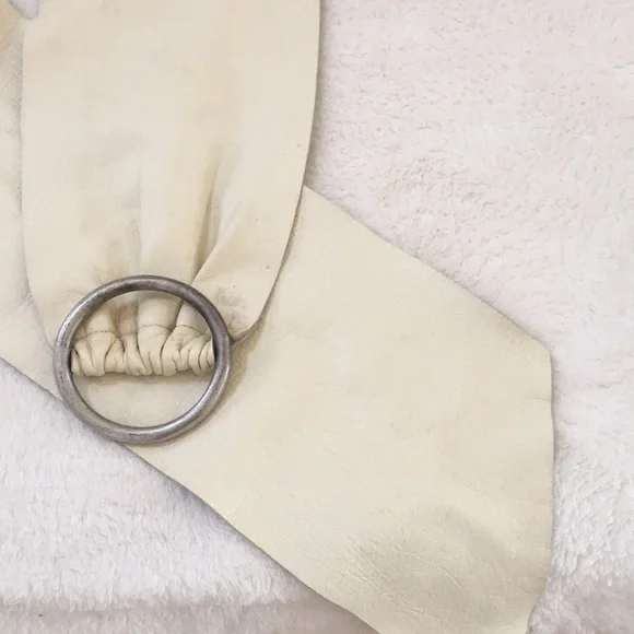 Comme des Garcons Cream Belt with Silver Ring